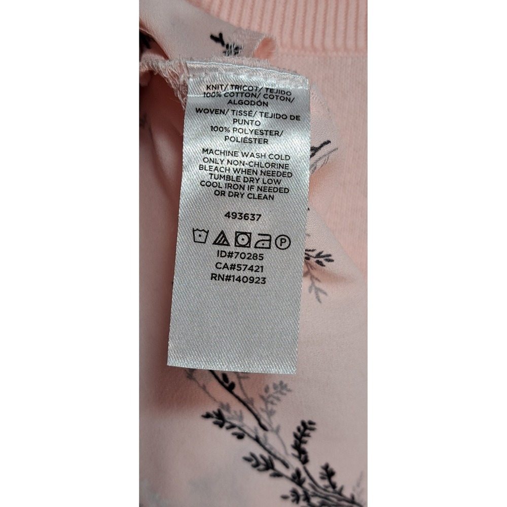 Loft Plus Pink Mixed Media Floral Back Short Sleeve Sweater Top 16/18 493637 - Picture 3 of 8